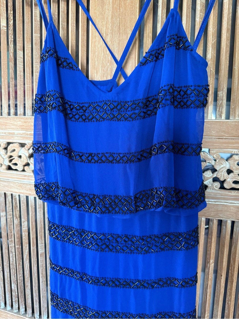 Yumi Kim Blue Beaded Mini Dress - Picture 2 of 4